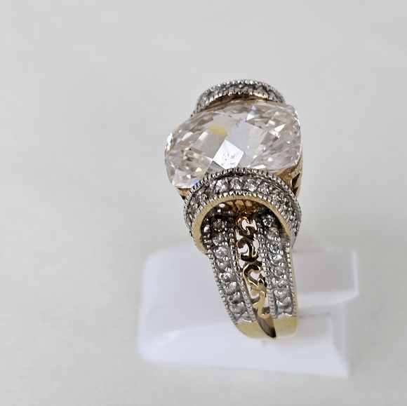 Vintage Victoria Wieck Quartz Ring 14K Sterling Silver Size 8.5! - Picture 15 of 17